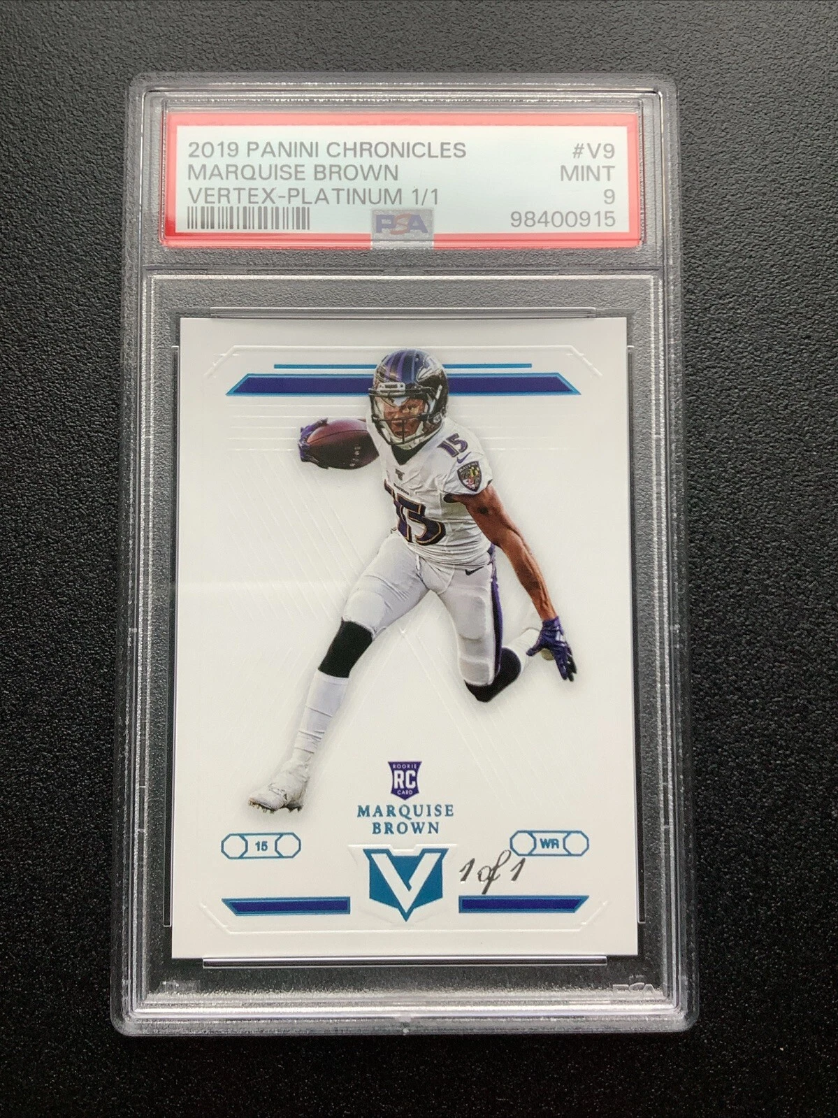 Marquise Brown Panini Chronicles Vertex #V9 Platinum 1/1