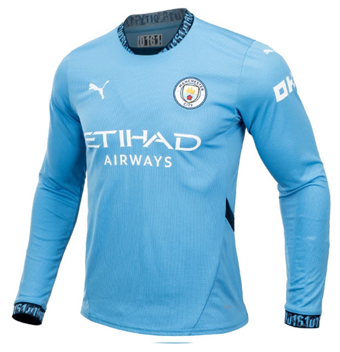 Puma Men Manchester City Home T-Shirt Soccer Lite-Blue Tee MCFC