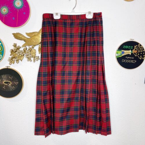 Pendleton Wool Red Plaid Pleated Authentic Tartan… - image 1