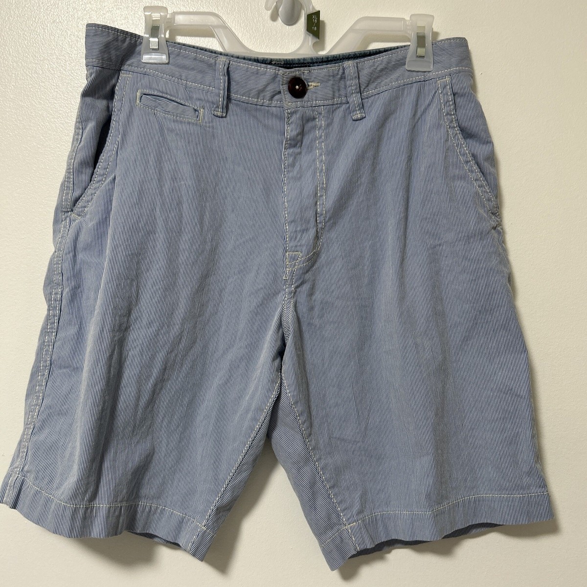 American Eagle Shorts Men's Size 32 Blue White Pin Stripe Active
