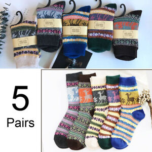 Socks Sports Indoor Warm Womens Soft Casual Lot Thick Sock 5 Pairs Winter 