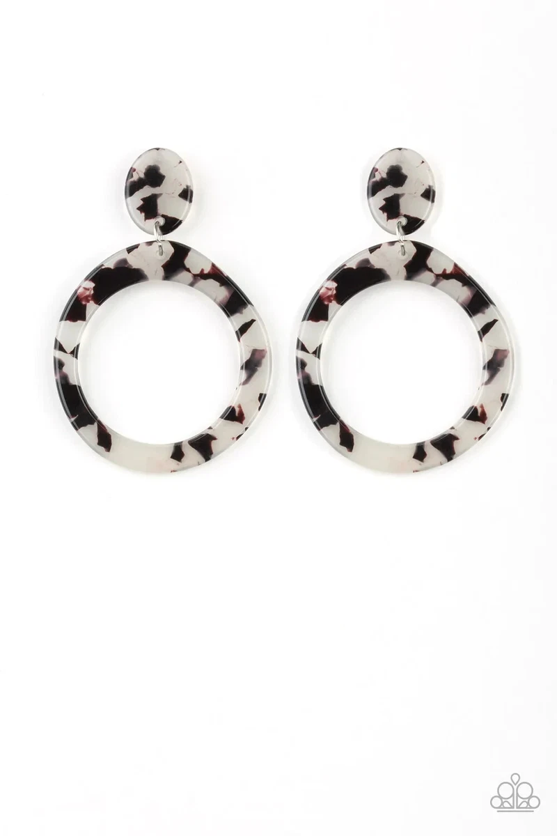 White acrylic earrings paparazzi online