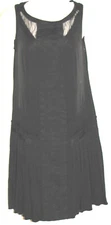 Ann Taylor Petites Women's Size 0P Black Sleeveless Flapper-Style Dress w Lace