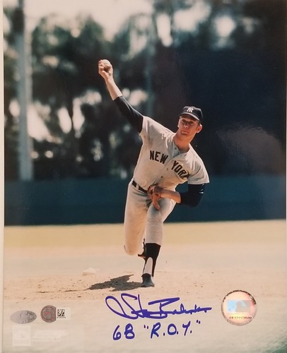 Stan Bahnsen New York Yankees firmó 8x10 MLB Photo SM/Mounted Memories COA - Imagen 1 de 5