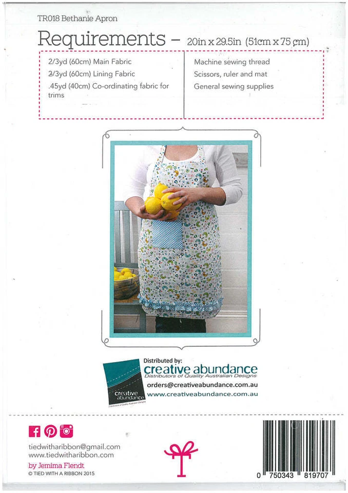 Bethanie Apron Pattern - Tied With a Ribbon - Image 2 of 2