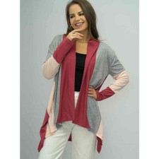 Color Block Open Front Cardigan