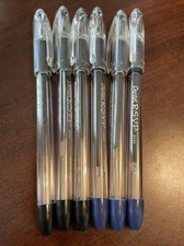 Pentel R.S.V.P. BK90 Fine Black Blue Pens - Lot Of 6