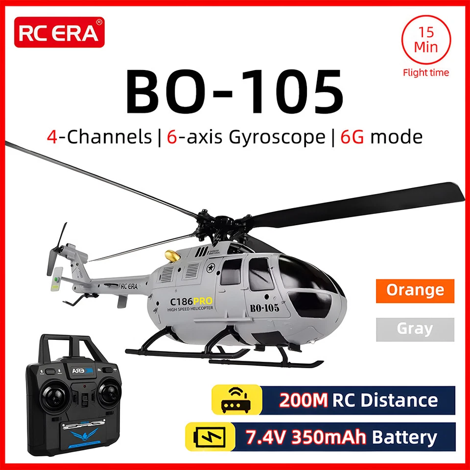 RC ERA BO-105 4CH RC RTF Helicopter 1/48 Optical Flow Positioning RC Aircraft - Image 2 of 4