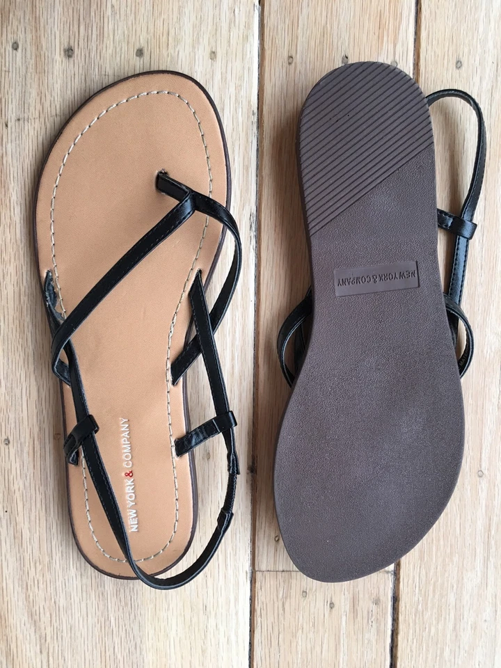 9 pares de sandalias planas mixtas de tacón de 6,5, 7 para mujer 7 pares nuevas, 2 pares usadas Foto 4 de 4