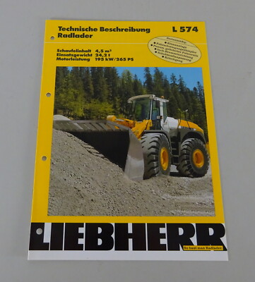 Brochure Liebherr Wheel Loader L 574 Technical Data Stand 11/1997