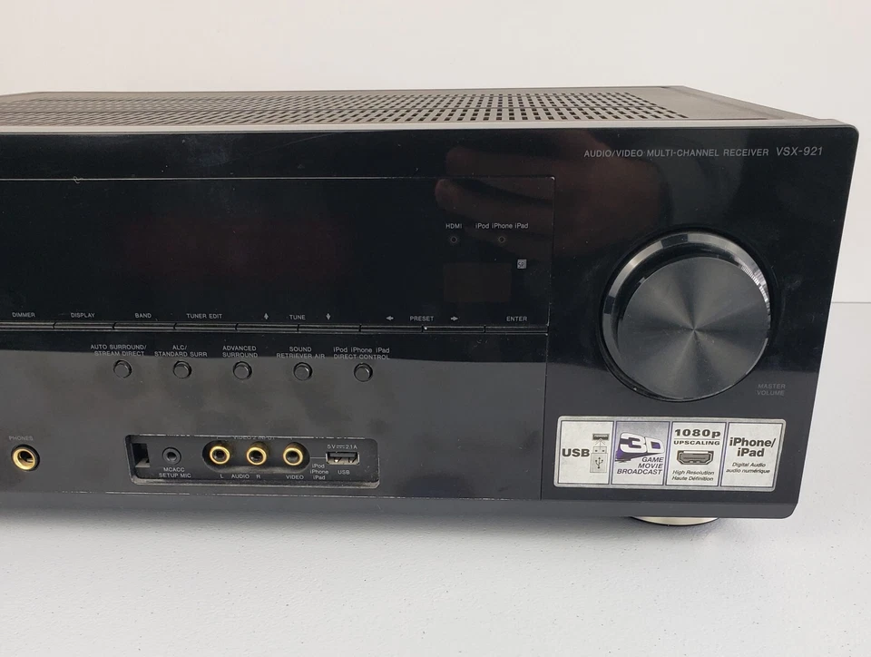 Pioneer VSX-921-K 7.1 Ch HDMI Home Theater Surround Sound Receiver PARTS ONLY  - Image 3 of 4