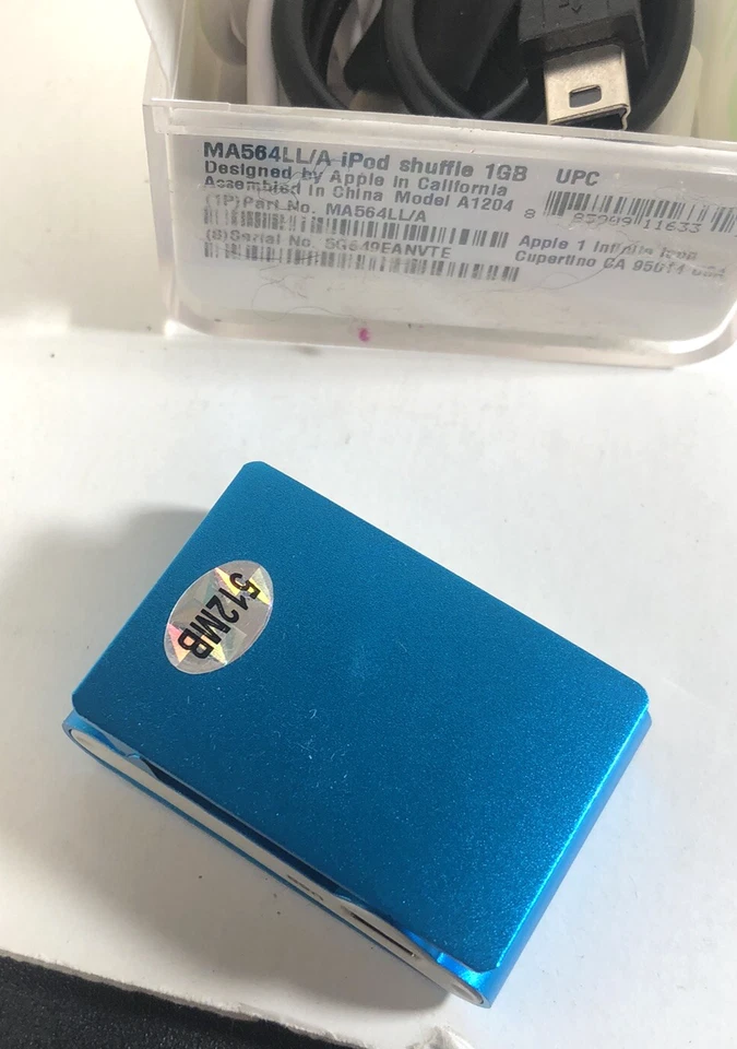 Apple iPod Shuffle 2da Generación 1GB A1204 Caja Auriculares Base Reproductor Genérico LEER Foto 4 de 4