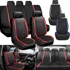 Universal For Honda Car Seat Cover Full Set Leather 5-Seats Front Rear Protector