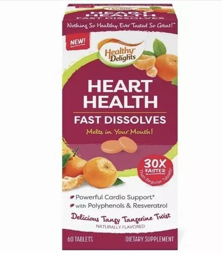 Healthy Delights Heart Health Fast Dissolves 60 Tablets Tangy Tangerine 9/2020 - Picture 5 of 5