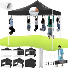 10'x10' Pop up Canopy Tent Heavy Duty Outdoor Instant Gazebo with 4 Sidewalls
