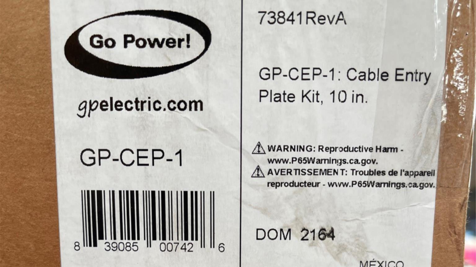 Go Power GP-CEP-1 Cable Entry Kit Solar Tie Plate w/ 10" MC4 for RV Marine