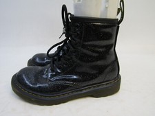 Dr. Martens Youth Size 1 Black Leather Laces Zip 8 Eye Ankle Boots
