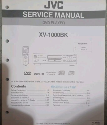 JVC XV-1000 Original  Factory Service Repair Manual