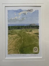 Kenneth Reed Signed Golf Print - 4th Hole Fidra Links Archerfield Scotland