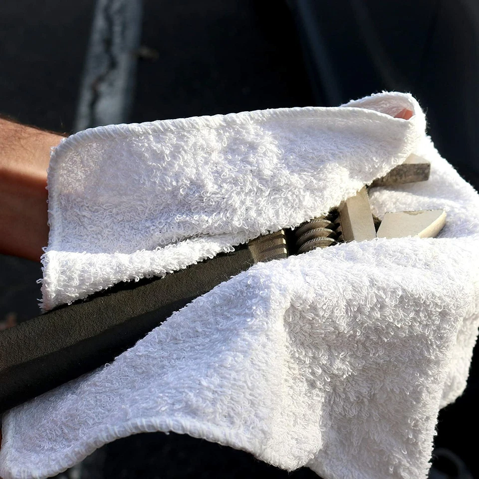 Trapos de toalla de felpa, opciones a granel, paños de limpieza multiusos blancos Foto 4 de 4