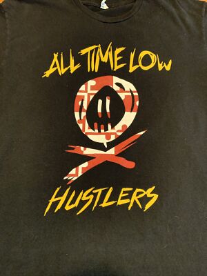 All Time Low Hustlers Vintage Shirt Black Size XL Get Up Kids Jimmy Eat World