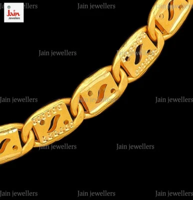 Echtes Gold 18 Kt, 22 Kt Stempel Echtes Gold Halskette Herren Luxus Gliederkette - Bild 1 von 3