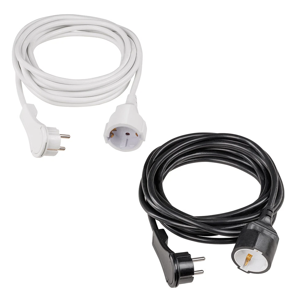 AS - SCHWABE Verlängerungskabel Flachstecker 2m-10m Schuko Innen Stromkabel Verlängerung IP20