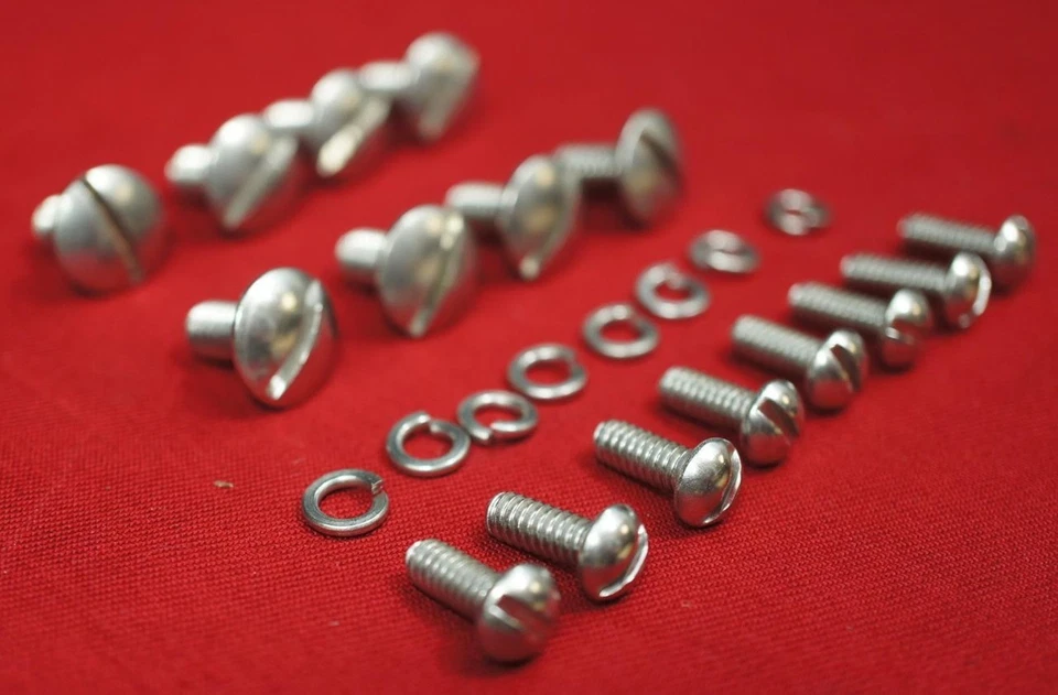 Round Nose IH Farmall Cub Stainless Tank Dash Hood Grill Dogleg Bolt Screw Kit - Image 4 of 4
