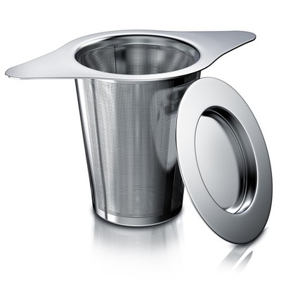 Arendo Teesieb mit Multifunktionsdeckel aus Edelstahl
