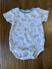 Carters Vintage Bear Du Jour Infant Bodysuit White 9-12 Months Short Sleeve