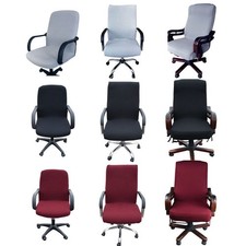 Elastic Removable Office Computer Slipcovers side zipper design arm chair cover