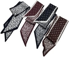 4 Pack Purse Scarf for Bags Silk Head Scarf for Hair Handbag Women Scarfs Rib...