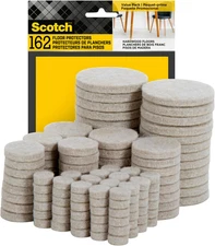 162PCS Felt Furniture Pads Beige Floor Protectors for Hardwood Tile Laminate