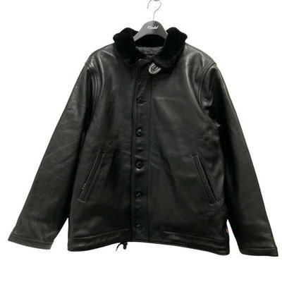 ALPHALEATHER N1 DECK JACKET Leather jacket TA1692 001 Black Size: L [Price revie