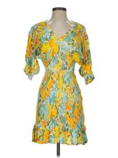 NWT Faithfull the Brand Women Yellow Cocktail Dress 4