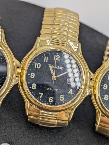 Lote De 4 Relojes Westclox Vintage Tono Dorado Probados Funcionando Con Baterías Nuevas - Imagen 4 de 10