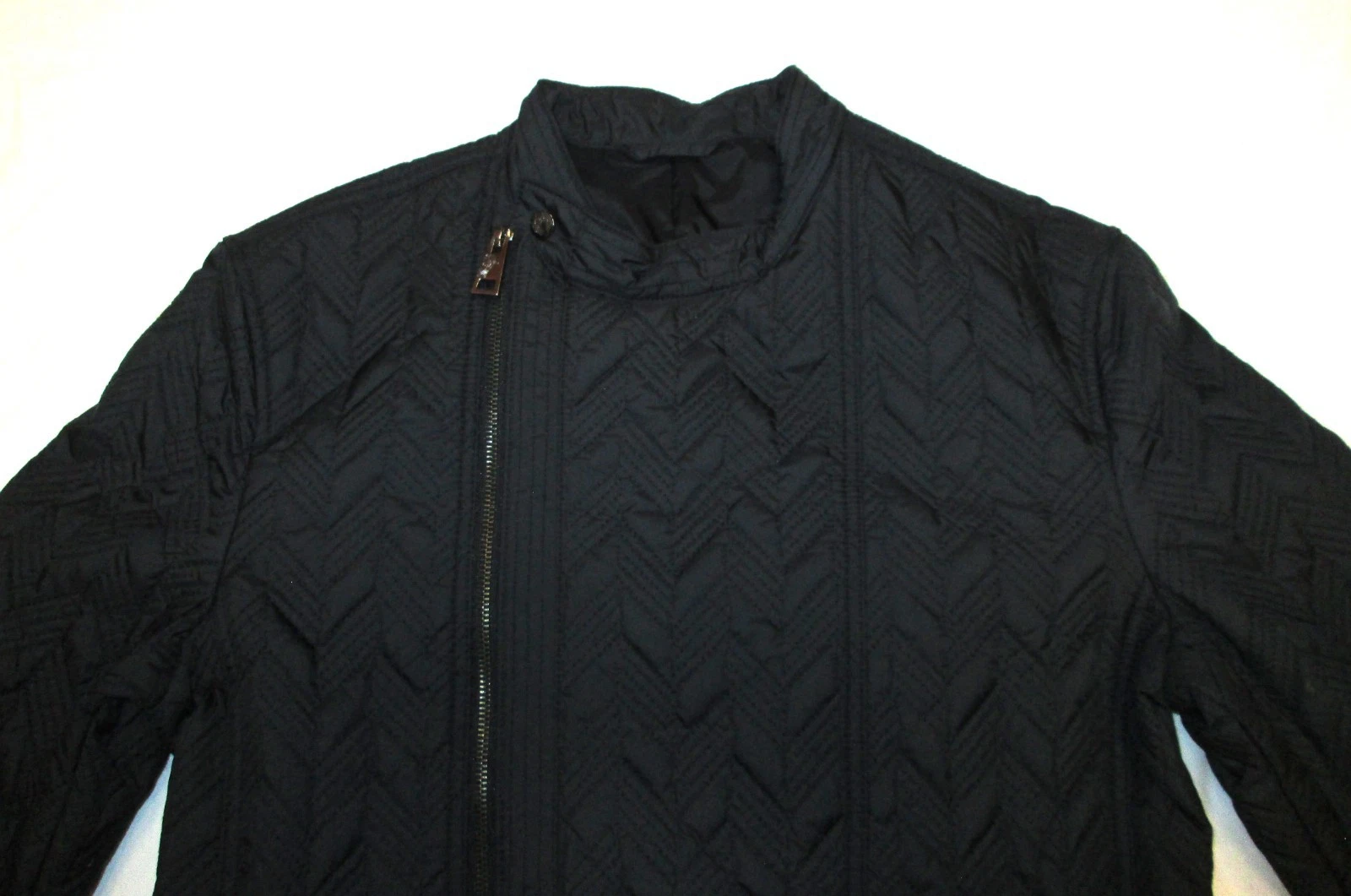 VERSACE COLLECTION MEN'S QUILTED BLACK MOTO JACKET image 9