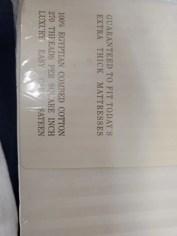 Nueva Sábana Ajustable Royal Sateen 270 DOBLE Luminesse 100% Algodón Egipcio Rayas Foto 2 de 4