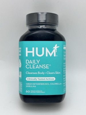 HUM Daily Cleanse 60 Vegan Capsules detox Supplement Clear Skin Support Exp08/26