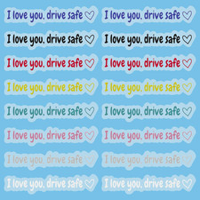 16Pcs I Love You Drive Safe Mirror Sticker, Cute Car Mirror Sticker, Vinyl Rear
