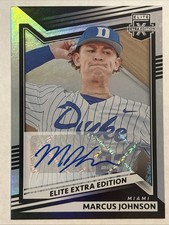 Marcus Johnson 2022 Panini Elite Extra Edition Auto #112 Marlins