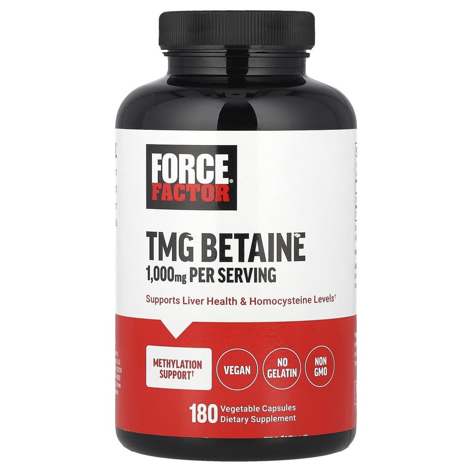 TMG Betaine, 180 Vegetable Capsules (500 mg per Capsule)