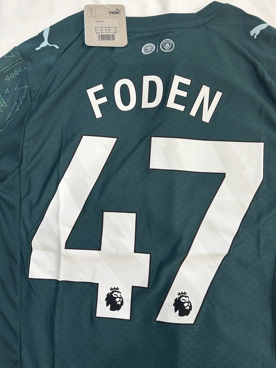 Phil Foden Manchester City #47 Youth Small Puma Jersey NWT Third