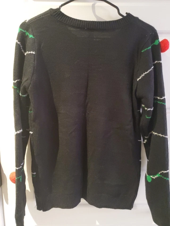 Christmas Sweater With Real Bells Youth Large Ugly Sweater Holiday Party Festive - Image 2 of 3