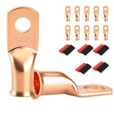 10 PCS Battery Terminal Connectors, Battery Cable Ends Lugs, 4 Gauge Wire Con...