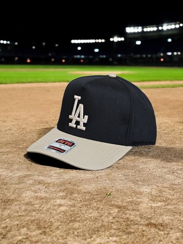 3D Emobroidered LA OTTO Baseball Snapback Hat BLACK w/Curved Bone Color Bill NEW - Picture 6 of 10
