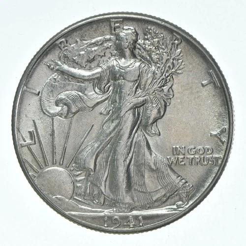 BU 1941 (P) Walking Liberty Half Dollar Uncirculated 90% Silver *4293