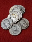 Picker’s Delight Bag of x10 MIXED WASHINGTON 90% SILVER QUARTER'S  CIRC #MF-2521