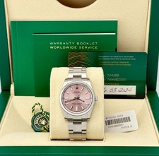 2024 Rolex Oyster Perpetual 124200 34mm Pink Dial Steel Box Paper