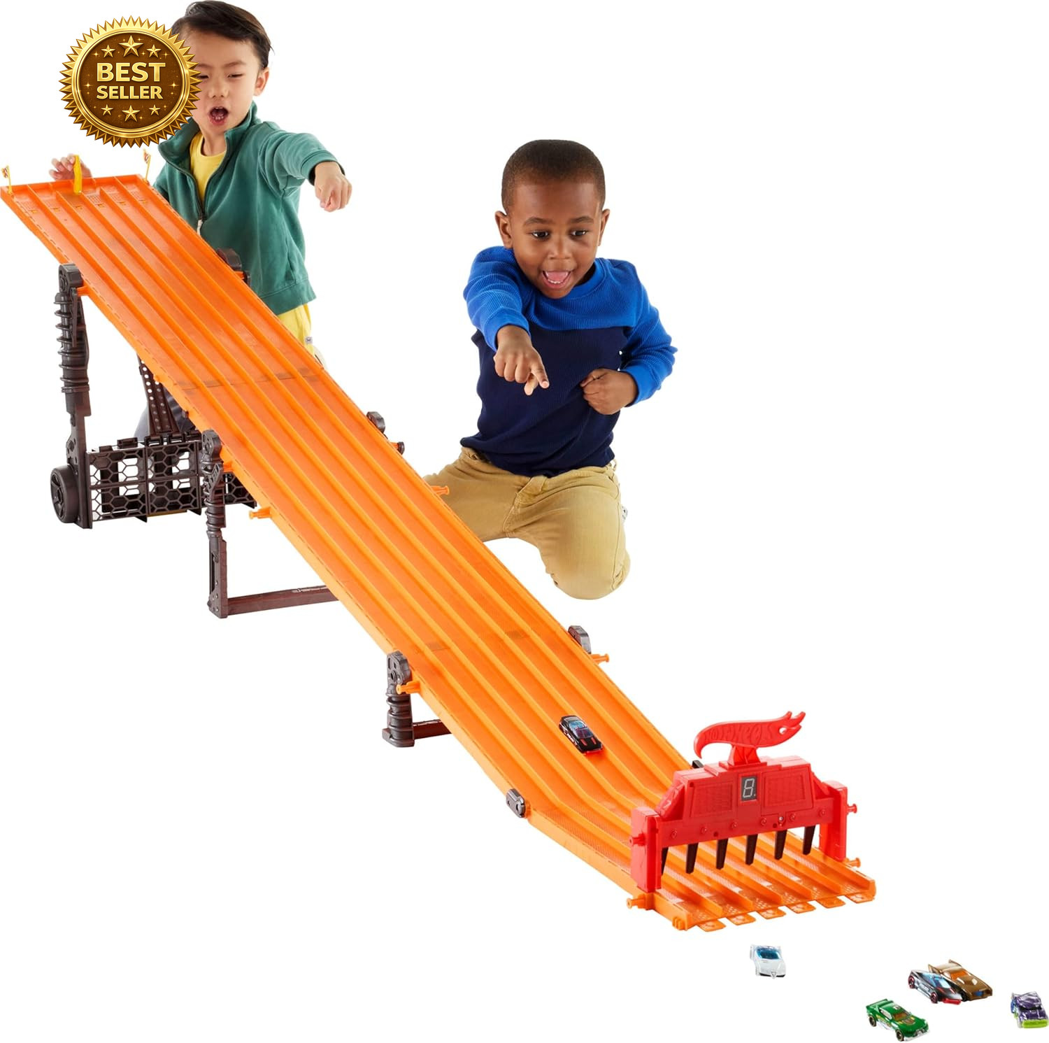Playset With Lights, Sounds & 6 1:64 Scale Vehicles, Super 6